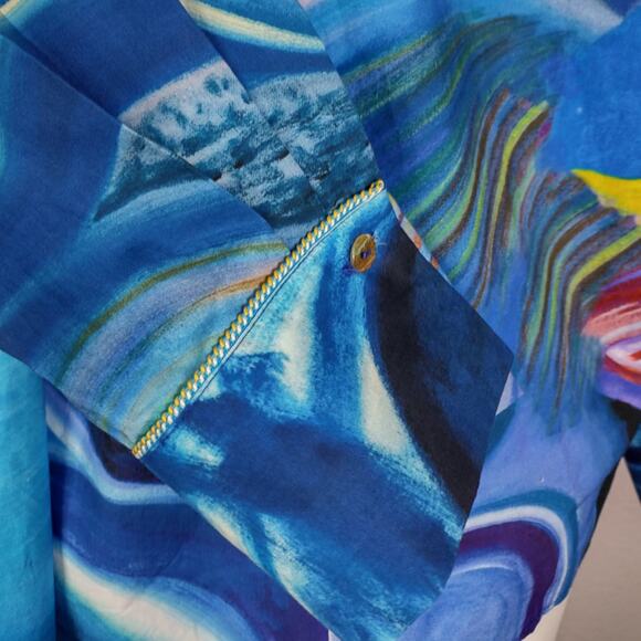 Ulla Johnson Holland Retails $590 Abstract-Print Cotton Wrap Jacket Size 4 - Picture 13 of 16